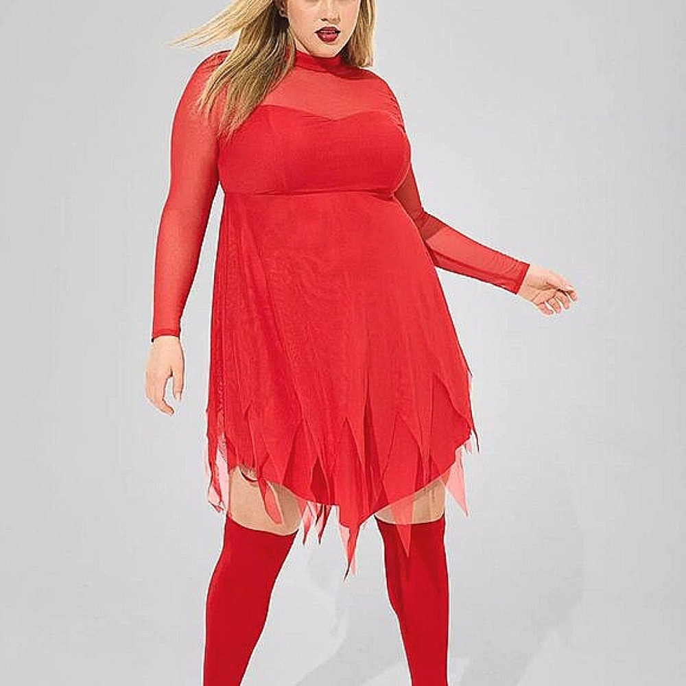 ❤️NWT TORRID SEXY DEVIL COSPLAY COSTUME MESH OVERLAY DRESS HALLOWEEN - PLUS SIZE